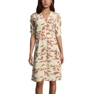**Store CLOSING SALE** Tucker NYC Market Dress Tan Camo in Crepe de Chine
